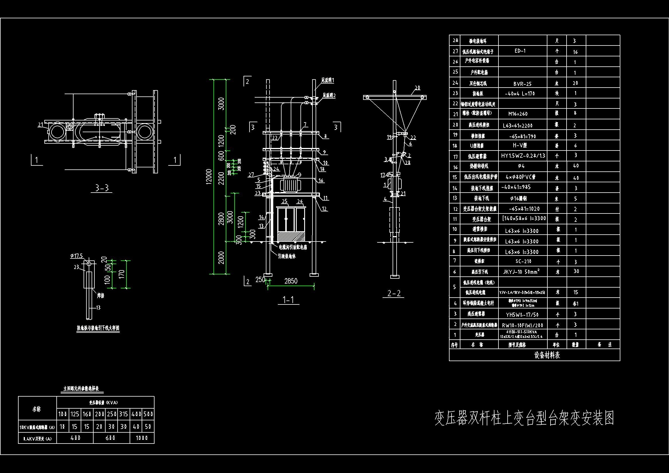 10KV台架变-变压器双杆柱上变台型台架变安装图01.jpg